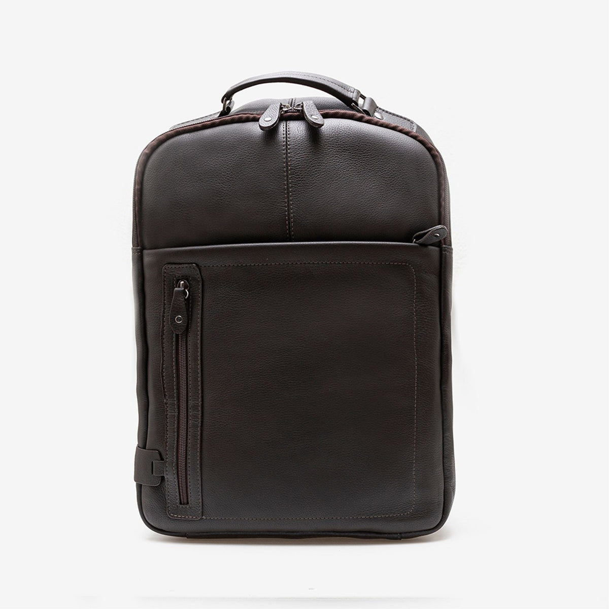 Mochila Em Couro Café